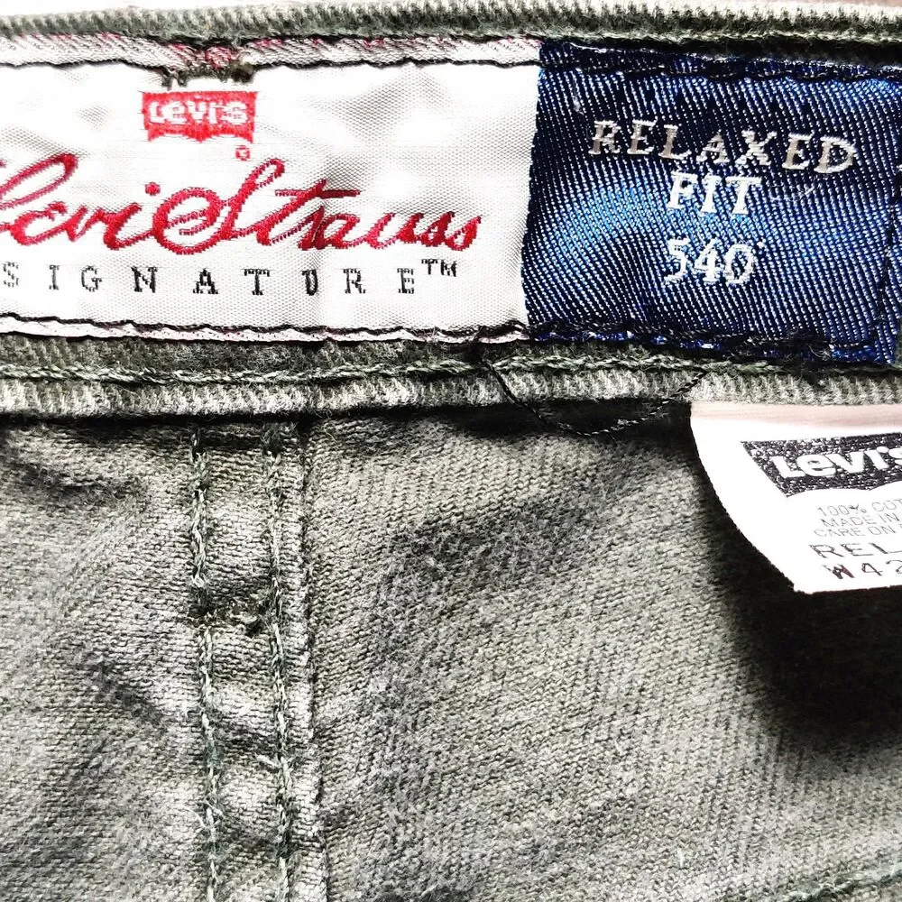 Levi's 540 Relaxed Fit Jeans Men's 42x32 Green Made USA Straight Leg Denim